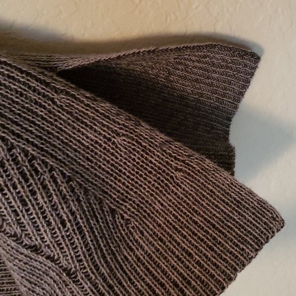 Style & Company Ribbed Cold Shoulder Mock Turtle neck Sweater Grey - Picture 4 of 8